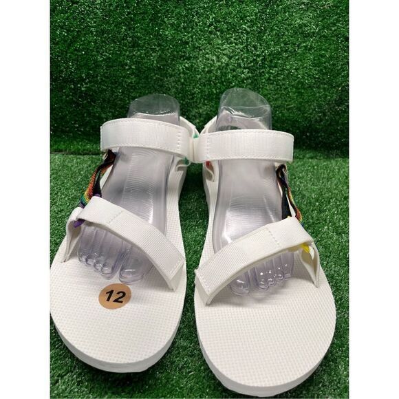 TEVA Strap Sandals Universal Pride White Rainbow Stripe men’s 12 New main image 6